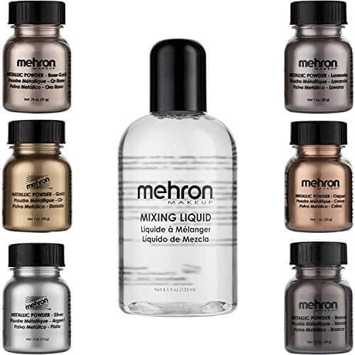 13 Best Halloween Makeup Palette Set 3. Metallic Powders Set Mehron Makeup Shimmer Set Metallic Powder can be used a subtle sheer color or mixed with our included Mixing Liquid to create the intense color of real metals