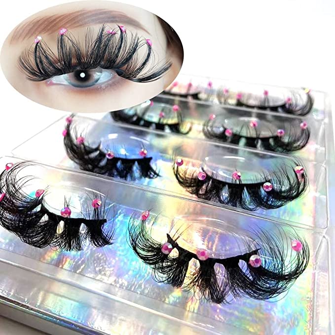 10 Best Pink Eyelashes 3. Pink Rhineston Lashes