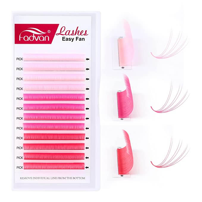 10 Best Pink Eyelashes 1. Natural Looking Individual Eyelashes Ombre Pink Lash Extensions