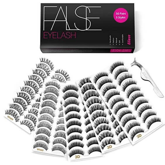 7 Best Black False Eyelash For Everyday 3. Range of styles for everyday look Eliace false eyelash has 5 Mixed Styles for natural look, and wispy Cat eyelashes etc. It's a good product because there are various types, so you can use eyelashes to match various gatherings. 