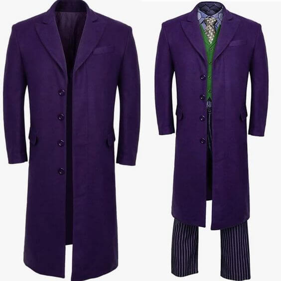Halloween Cosplay Party Outfit Suit for Men joker dark night overcoat