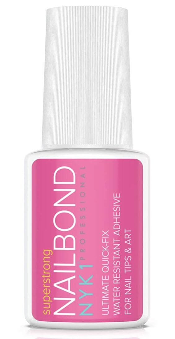 Top 3 Nail Glues for Perfect Press-On Nails 2.  NYK1 Nail Bond This is a brush-on nail glue that combines ease of application with a durable hold. It dries quickly and is suitable for all types of nail applications.
NYK1 Nail Bond