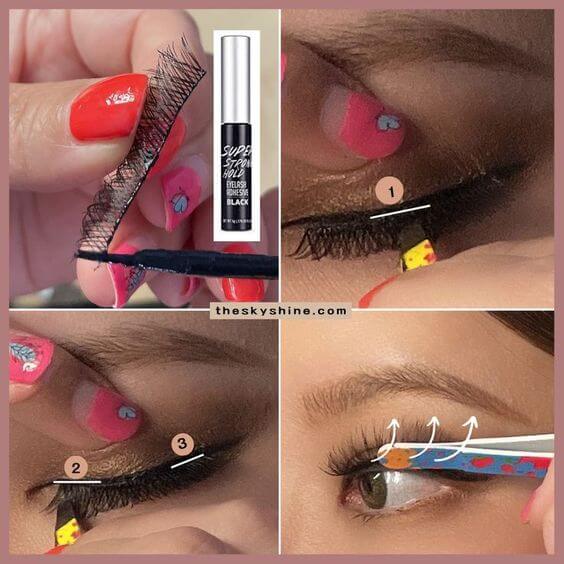 How to Put on Fake Eyelashes For Beginners Step 3. Secure Lash By Pressing Into Lashline