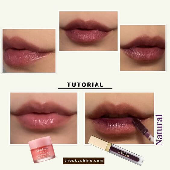 Stila Beauty Boss Lip Gloss Bonus Baby Review 2. How to use Natural dark Purple lips Create natural dark purple lips to apply Stila Bonus Baby only on the inside of your lips and blend it with your lips.