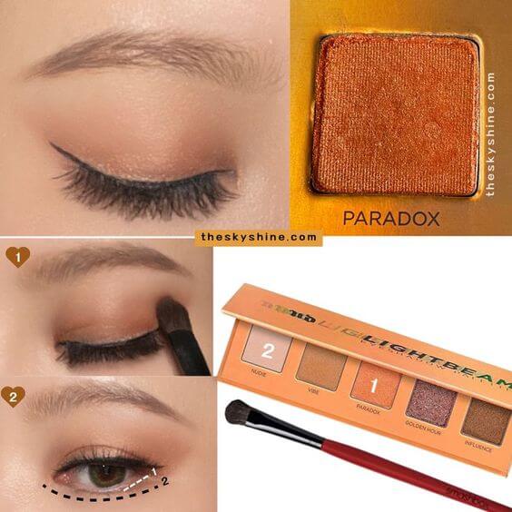 Urban Decay Eyeshadow Paradox Review 2. How to use Orange Eyeshadow Looks Natural Orange Eye Makeup Tutorial 