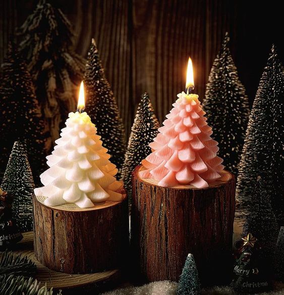 10 Best Decorative Christmas Candles 5. Cute Tealight Candles 
Christmas Scented Candles Rtteri Tree candle are designed in the shape of Christmas tree, vivid and realistic, cute and eye catching, they are nice decorations for the holidays and will be home decorations.