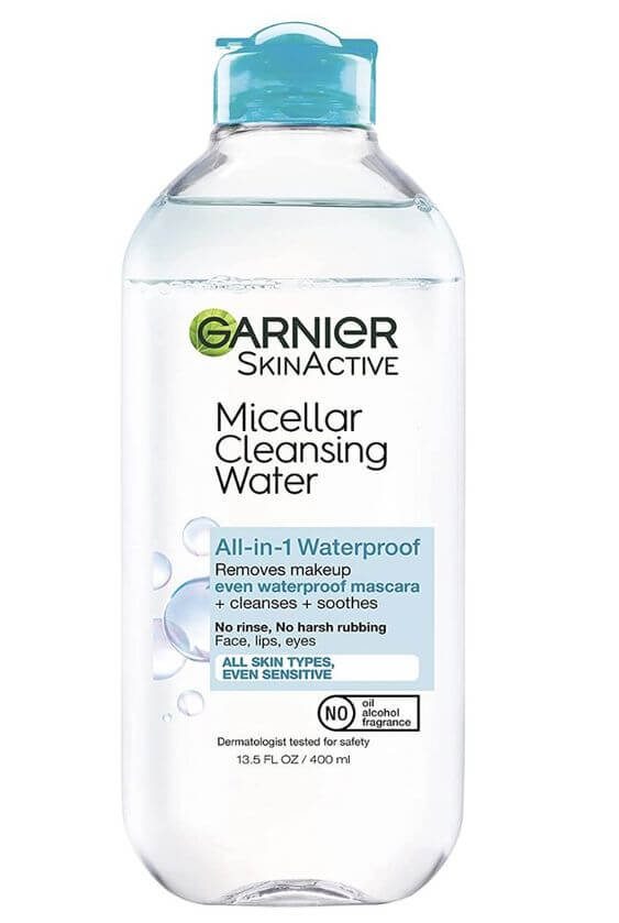 How to remove makeup for acne skin Step 2. Cleansing water Garnier micellar water  It is better to remove your makeup with cleansing water when makeup lightly. And It is important to remove makeup with cleansing oil or cleansing balm when you put on heavy makeup. 