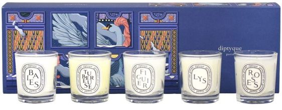 10 Best Decorative Christmas Candles 4. Nice Gift Choices  The diptyque scented candle set consists of a total of five (Baies, Roses, Figuier, Tubéreuse, and Lys) and has a subtle elegant flower scent overall
Diptyque Set of 5 Home Scented Candles 