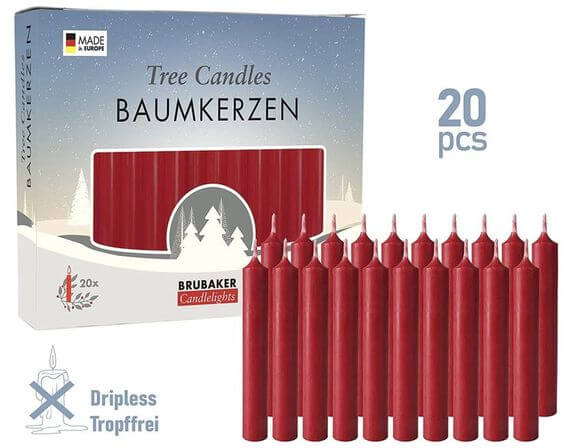 10 Best Decorative Christmas Candles Traditional Christmas decoration Christmas Tree Candles BRUBAKER Tree Candles spread contemplative mood in your home. Red color radiate peace and happiness and are a must for every traditional Christmas with your family. 
