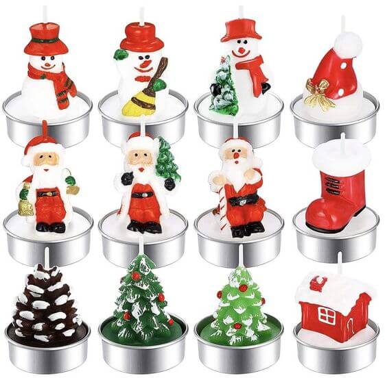 10 Best Decorative Christmas Candles Cute Tealight Candles 
Christmas Tealight Candles BBTO tealight candles has 8 different shapes, such as Christmas tree, snowman, Santa Claus, pine cones, house, shoes, Santa hat. 