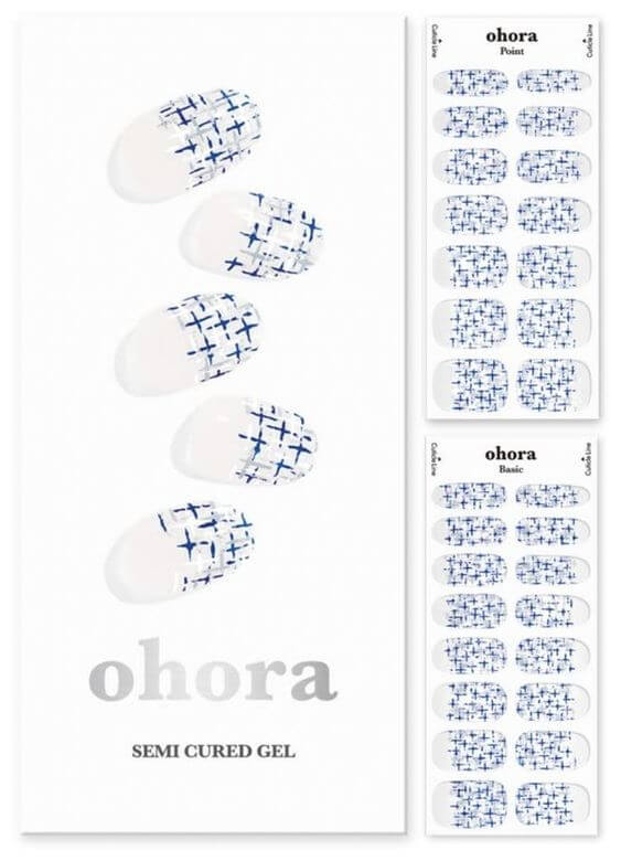 6 Gorgeous Sky-Blue Press-On Nails for All Seasons: Long Length The glossy finish adds elegance to the nails with a blue tweed effect. Additionally, the long length gives a modern and sophisticated feel to the nails.
ohora Semi Cured Gel Nail Strips (N Tweedy) Tweedy Gel Nail Strips