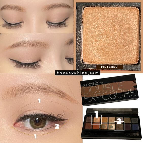 Smashbox Eyeshadow Filtered Review 2. How to use Natural Shimmer Eyeshadow look