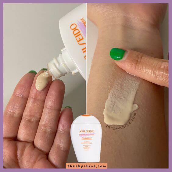 Shiseido Oil-Free Sunscreen Review 1. Formulation & Scent Shiseido Urban Environment Oil-Free Sunscreen SPF 42 is a light liquid. The finish is light and matte. It's not sticky at all