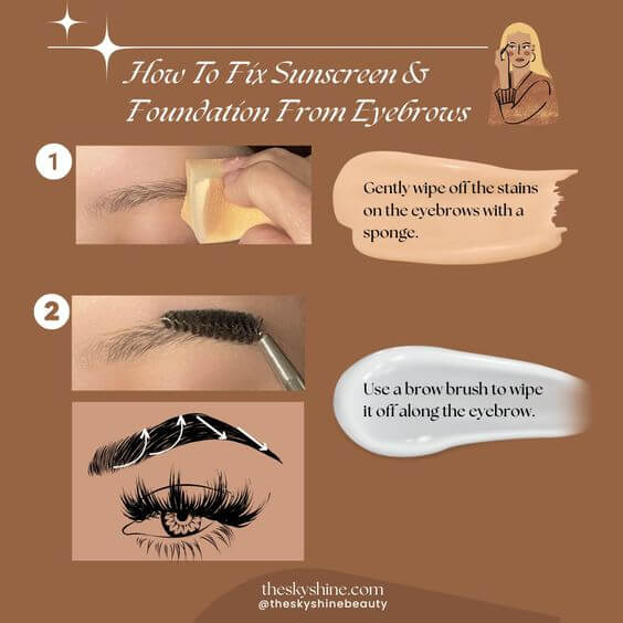 How To Fix Sunscreen & Foundation From Eyebrows 2. Tutorial 