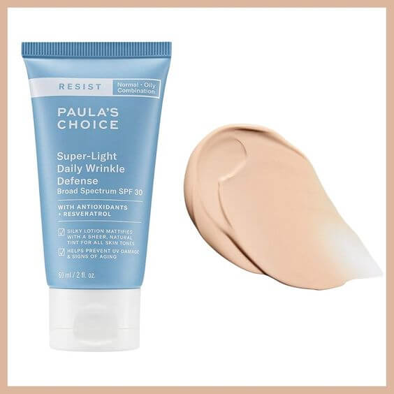 4 Best Tone-up sunscreen without makeup Paula's Choice RESIST Super-Light Daily Wrinkle Defense SPF 30