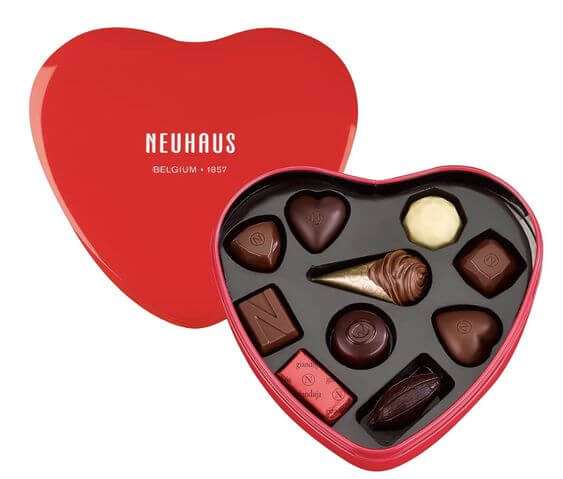 The Sweet Treats: Top 3 Neuhaus Chocolate for Valentine's Day Get the look: Gourmet Chocolate Gift
Neuhaus RED METAL HEART BOX  Romantic Chocolate valentine gift