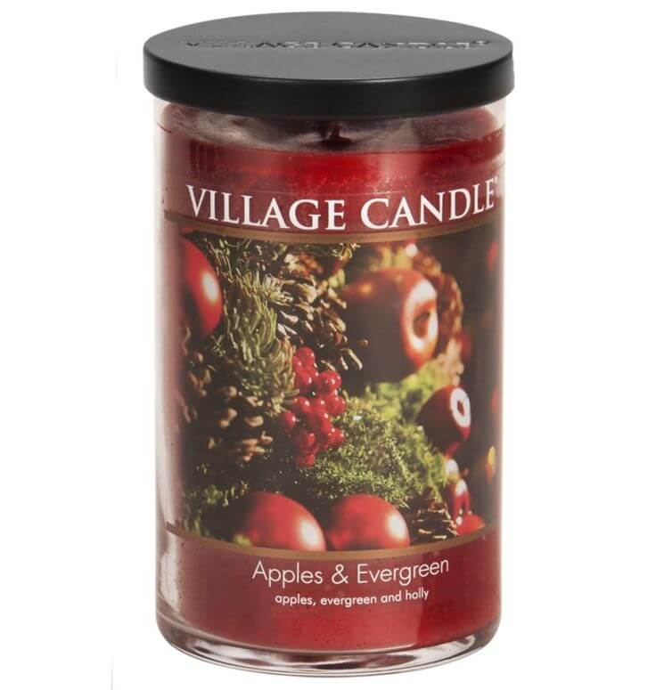 5 Best Scented Christmas Candles for a Cozy Holiday 1.  Cozy and Festive Atmosphere: Apples & Evergreen  Indulge in the cozy charm of a fireside retreat with the crisp apple, fresh holly, and fragrant evergreen scented Christmas candle. 
Village Candle Apples & Evergreen Large Tumbler Glass Jar
