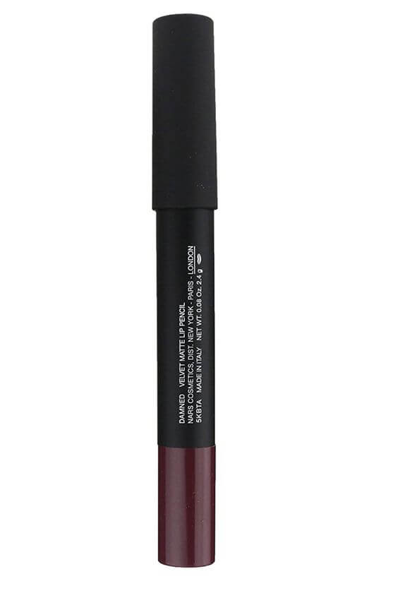 Nars Velvet Matte Lip Pencil Damned Review Get the look: Long Wearing Bold Rich Magenta Lip Nars Lip pencil Damned 