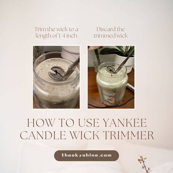 Yankee Candle Long Wick Trimmer Review: The Essential Tool for Candle Lovers 2. How to Use
Using it is simple. Just hold the handle and place the angled blades over the wick. Trim the wick to a length of 1/4 inch or less, and discard the trimmed wick.