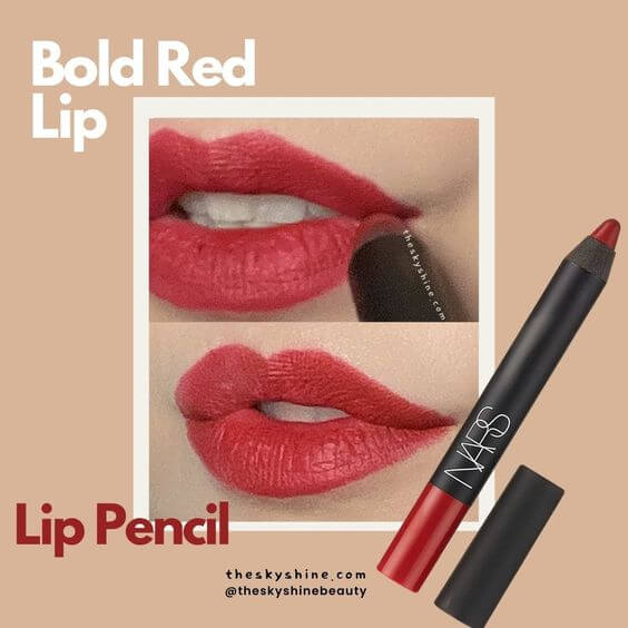 Nars Lip Pencil Cruella Review 2. How to use Bold Red Lip 