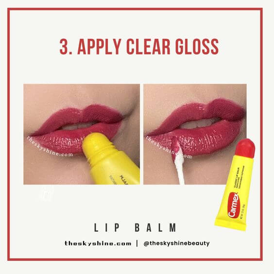 How to Change Colors When Warm Red Lip Pencil Doesn't Look Good on You 3. Apply Clear Gloss