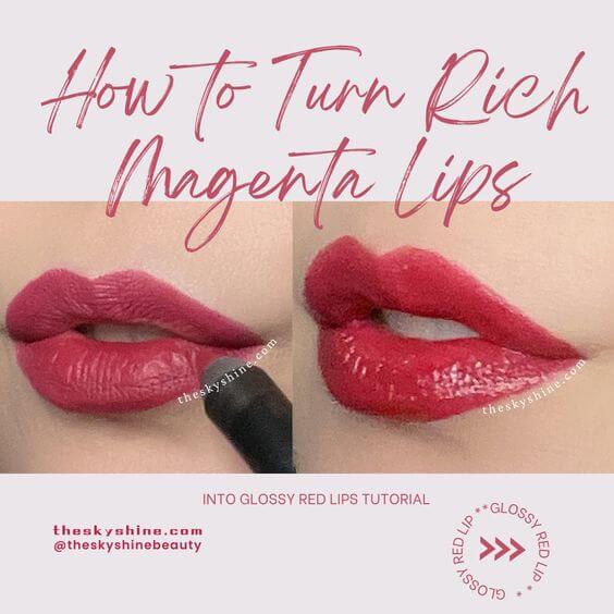 How to Turn Rich Magenta Lips into Glossy Red Lips Tutorial