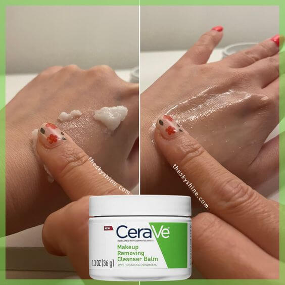 CeraVe Makeup Removing Cleanser Balm Review 1. My Experience CeraVe Makeup Removing Cleanser Balm's a velvety melting balm texture, and it removes makeup very gently on my skin