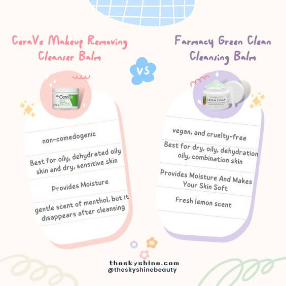 CeraVe Makeup Removing Cleanser Balm VS Farmacy Green Clean Cleansing Balm: Which One Should You Choose? 3. Which One Should You Choose? Both the CeraVe Makeup Removing Cleanser Balm and the Farmacy Green Clean Cleansing Balm are effective options for removing makeup and impurities from the skin
