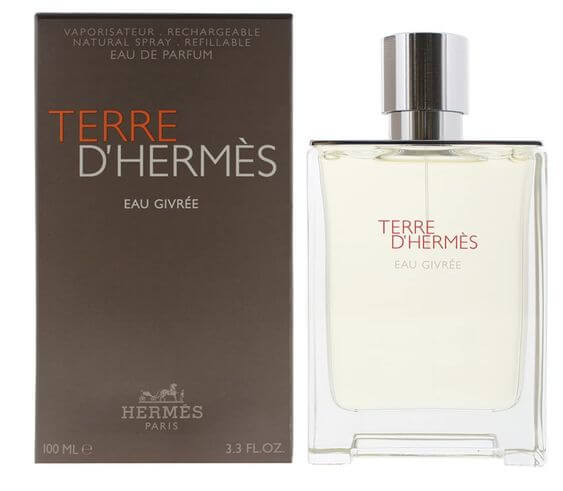 Best 5 Earthy and Woody Perfumes,  Hermès Terre d'Hermès Eau Givrée Eau de Parfum 100 ml, This fragrance is perfect for any occasion, from a night out on the town to a cozy night in cold season.