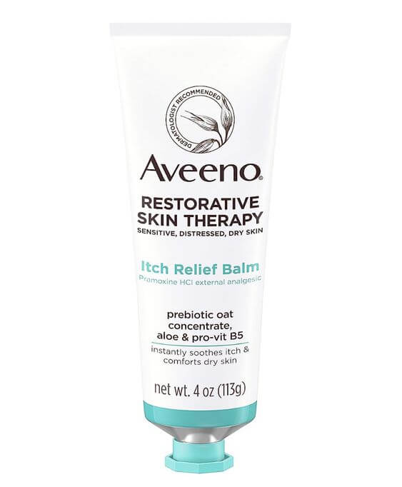 Best 4 Healing Anti-Itch Creams And Sunburn Treatments 2. Aveeno: Intensive Hydration Aveeno Restorative Skin Therapy Itch Relief Body Balm is a non-greasy balm that absorbs quickly to soothe the skin.
