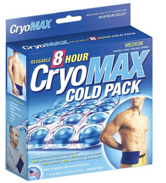 CryoMax Cold Pack Medium Review: Maximum Cold Therapy  3. Pros and Cons Cryo-Max Cold Pack Best used for Back Muscle Pain
Cool Down
Maximum cold therapy over 8 hrs for effective pain relief
Flexible and contoured design for optimal coverage