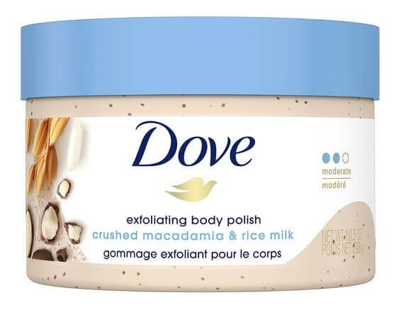 Protects From Dryness Dove Scrub Macadamia & Rice Milk Reveals Visibly Smoother Skin Body Scrub 