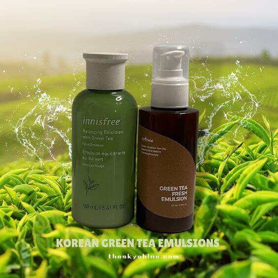 The Ultimate Hydration Showdown: Korean Green Tea Emulsions Compared  4. Conclusion Comparing the two products, Innisfree is a great product for oily and combination skin to use every day in all four seasons. It lasts much longer than ISNTREE in terms of moisture.