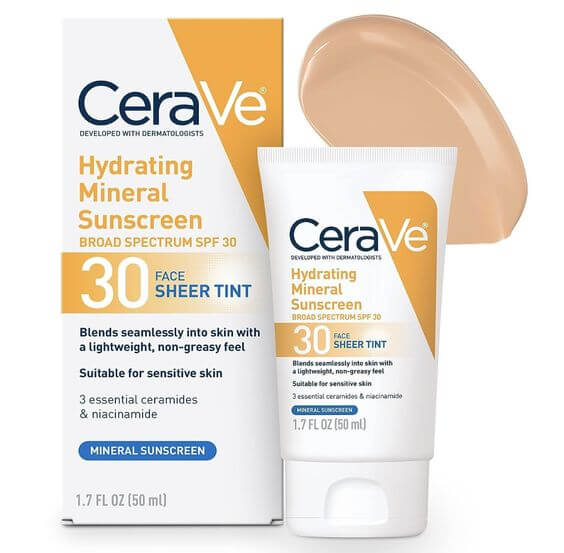Glowing Through the Cold: Top Hydrating Mineral Sunscreens for Every Skin Type 6. CeraVe Hydrating Mineral Sunscreen SPF 30 CeraVe’s cost-effective daily skincare sunscreen features a ceramide-rich formula that supports the skin’s natural barrier while providing effective UV protection.
CeraVe Hydrating Sunscreen Face Sheer Tint SPF 30  
