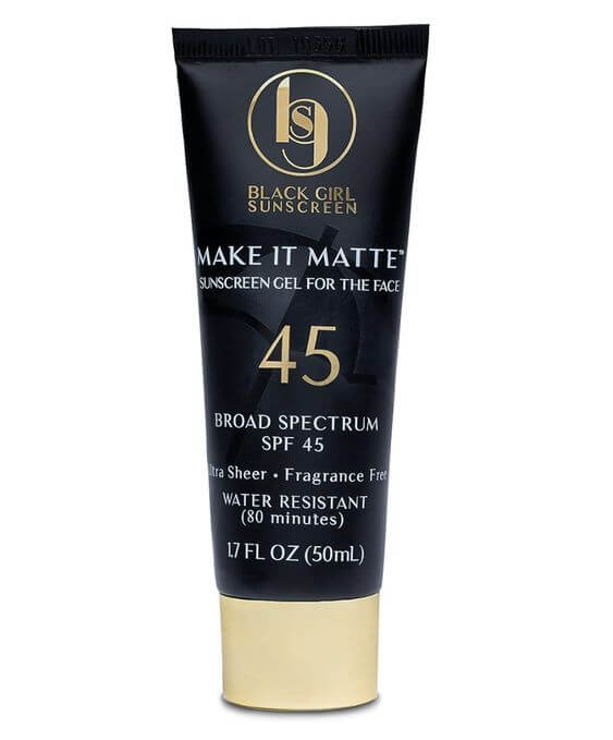 The Best 3 Tinted Sunscreens for Dark Skin 
Black Girl Sunscreen Make It Matte™ SPF 45 is a lightweight, non-greasy formula that leaves no white residue. This sunscreen provides skin look so smooth and silky with oil free.