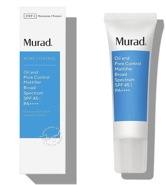 5 Top Oil-Free Moisturizers for Oily Skin 2. Moisturizer with Sun Protection
Murad Oil and Pore Control Mattifier SPF 45 PA++++ includes broad-spectrum SPF to shield your skin from the sun while instantly minimizing the appearance of pores and controlling oil