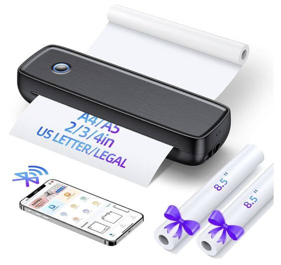 The Best 3 Cost-Effective Printers in 2023 2. Best Thermal Bluetooth Printer for Travel
Aixiqee Portable-Wireless-Printer  is designed for those who want to print outside. Instead of traditional printers, it can be uses anywhere which can significantly reduce save your busy day expenses over time.