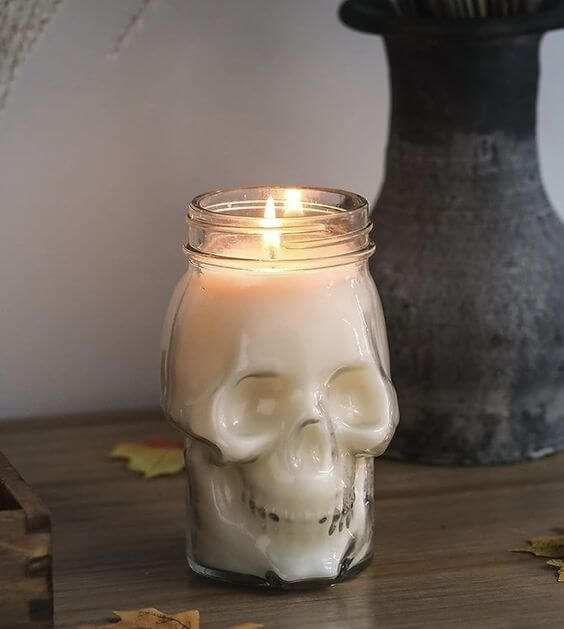 Top 4 Skull Candles For A Spooky Ambiance 2. White Skull Candle
comes in a glass finish, adding a touch of modern sophistication to any space. In addition, this large candle is the best option for  Halloween home decor with an autumn scent.
White Skull Candle, Large Skull Candle for Halloween