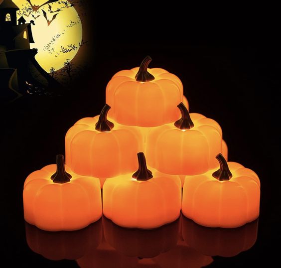 The 5 Best Large Scented Candles For Halloween 4. Pumpkin Spice Candle LED Pumpkin Tealights
Homemory 12 Pack LED Pumpkin Lights