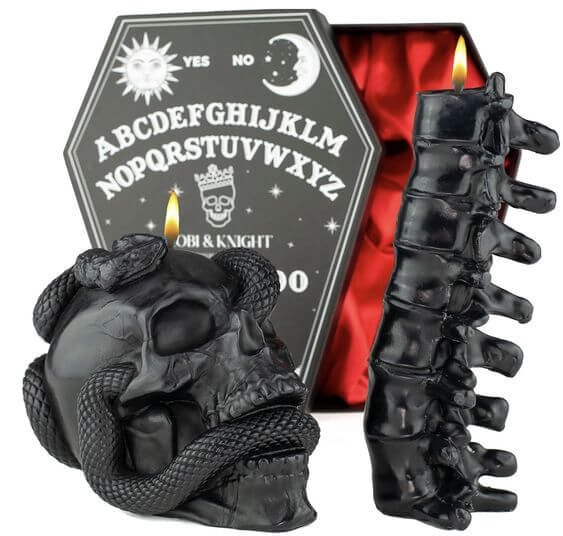 The 5 Best Large Scented Candles For Halloween
Kobi & Knight Black Skull Candle Set   offers uniquely beautiful gothic home decor. You can enjoy the pleasant scent of sandalwood vanilla during Halloween, creating a bizarre atmosphere in the room. The candle burns for 20 hours.. 