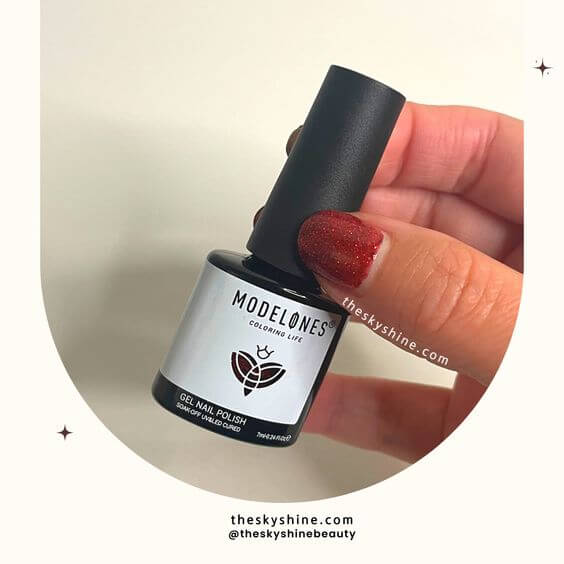 Review: Modelones 0947 - A Stunning Red Glitter Gel Nail Polish