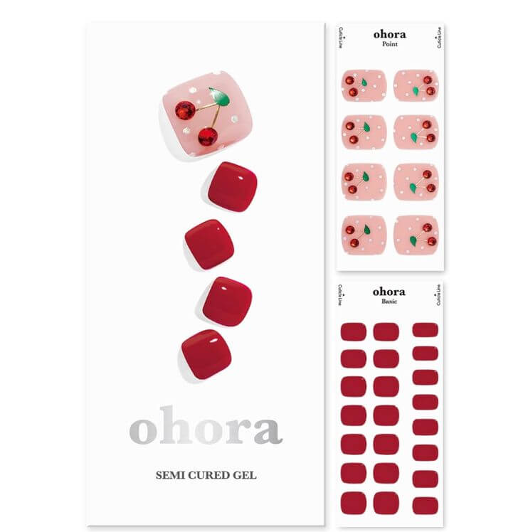 Cherry Bliss for Your Toes: The 3 Best Cherry Ohora Gel Pedicure Strips
P Cherry Berry: These gel pedicure strips boast bold red and captivating cherry designs, delivering a look for your pedicure that’s both bold and sophisticated, as if managed in a salon.
ohora Semi Cured Gel Pedicure Strips (P Cherry Berry) 