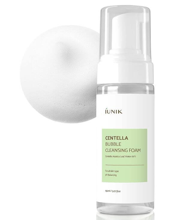 Best Centella Asiatica Products for Oily & Sensitive Skin
IUNIK Centella Bubble Cleansing Foam is pH-balanced cleanser also offers moisturizing and soothe, perfect for morning use.