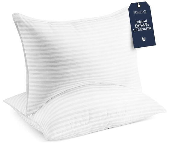 The Top 3 Pillows For Any Sleep Position 3. Best For Side, Stomach & Back Sleepers
Side, stomach, and back sleepers require a fluffy bed pillow to prevent neck strain, and the down alternative bedding pillow is perfect for the job.
Beckham Hotel Collection Bed Pillows