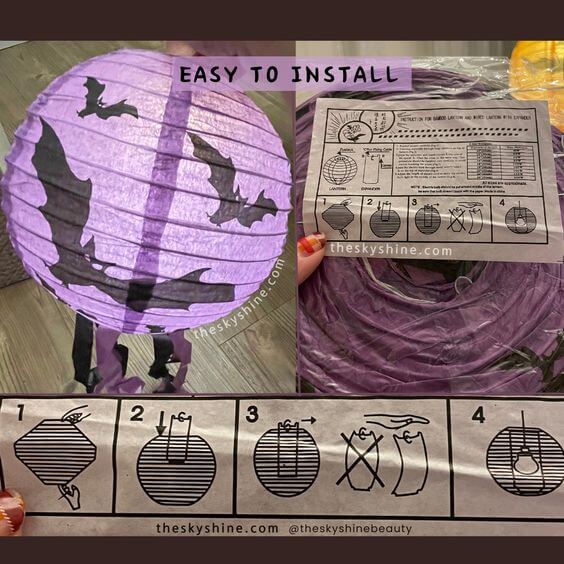 A Review of Haloowoo Halloween Lanterns: Adorable and Spooky 2. How To Use Easy to Install: Pull the metal rings at both ends to unfold the lantern. Then, insert it into the metal bracket and secure it. This process is fast and simple