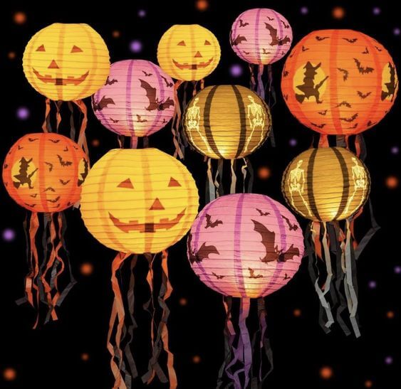 DIY Tutorial: Setting Up Halloween Paper Lanterns on Your Ceiling Step 1. Prepare Your Lanterns, Get the look: Halloween Budget-Friendly Decor
Haloowoo Halloween Decorations Paper Lanterns with LED Light
