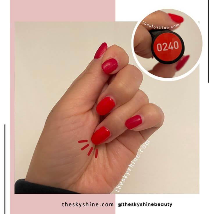 Experience the Power of Orange Red: A Review of Modelones Gel Nail 0240 2. How to use This gel nail polish looks great on all skin tones when applied in a solid color across the entire nail. It also pairs well with vivid reds for a mix and match look.