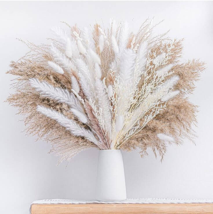 The 3 Timeless Colors Transforming Home Decor for Autumn and Winter 1. Cream White
WILD AUTUMN Natural Dried Pampas Grass Boho Home Decor