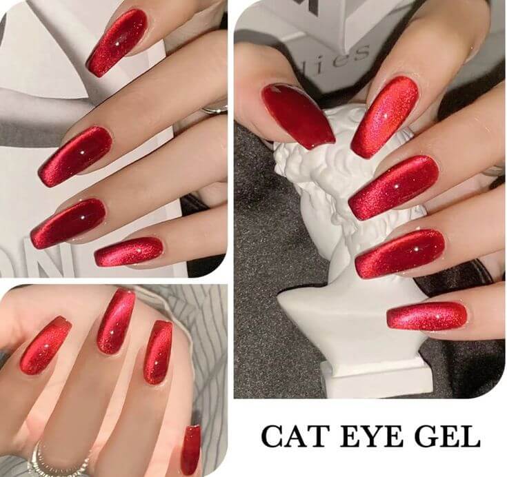 Magnetic Cat Eye Gel Polish: Revolutionizing the World of Manicures 3. Versatility in Design Endless Possibilities One of the standout features of the Magnetic Cat Eye Gel Polish is its versatility. It allows for a range of designs, from subtle and sophisticated to bold and dramatic.
Blood Red&Wine Red' NAILKISS Blood Red&Wine Red Magnetic Cat Eye Gel Polish