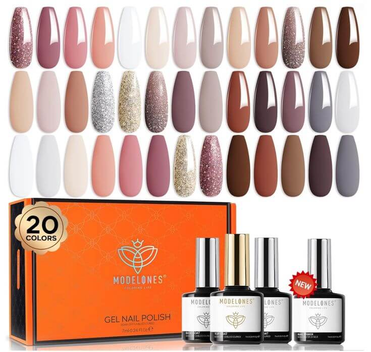 Top 3 Cream Color Nail Polishes for a Sophisticated Look Get the look: Neutral Gel Nail Polish Kit
modelones 24 Pcs Neutral Gel Nail Polish Kit, 20 Colors Nude Pink Milky White Glitter Brown Nail Polish Gel Set with Bond Primer